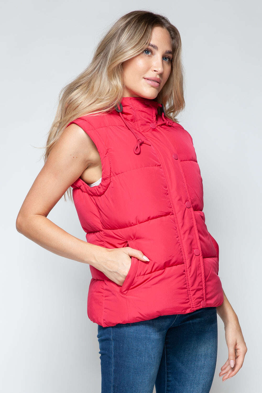 Women Snobbish Snap and Zip Closure Hooded Vest - MaribelaShop2