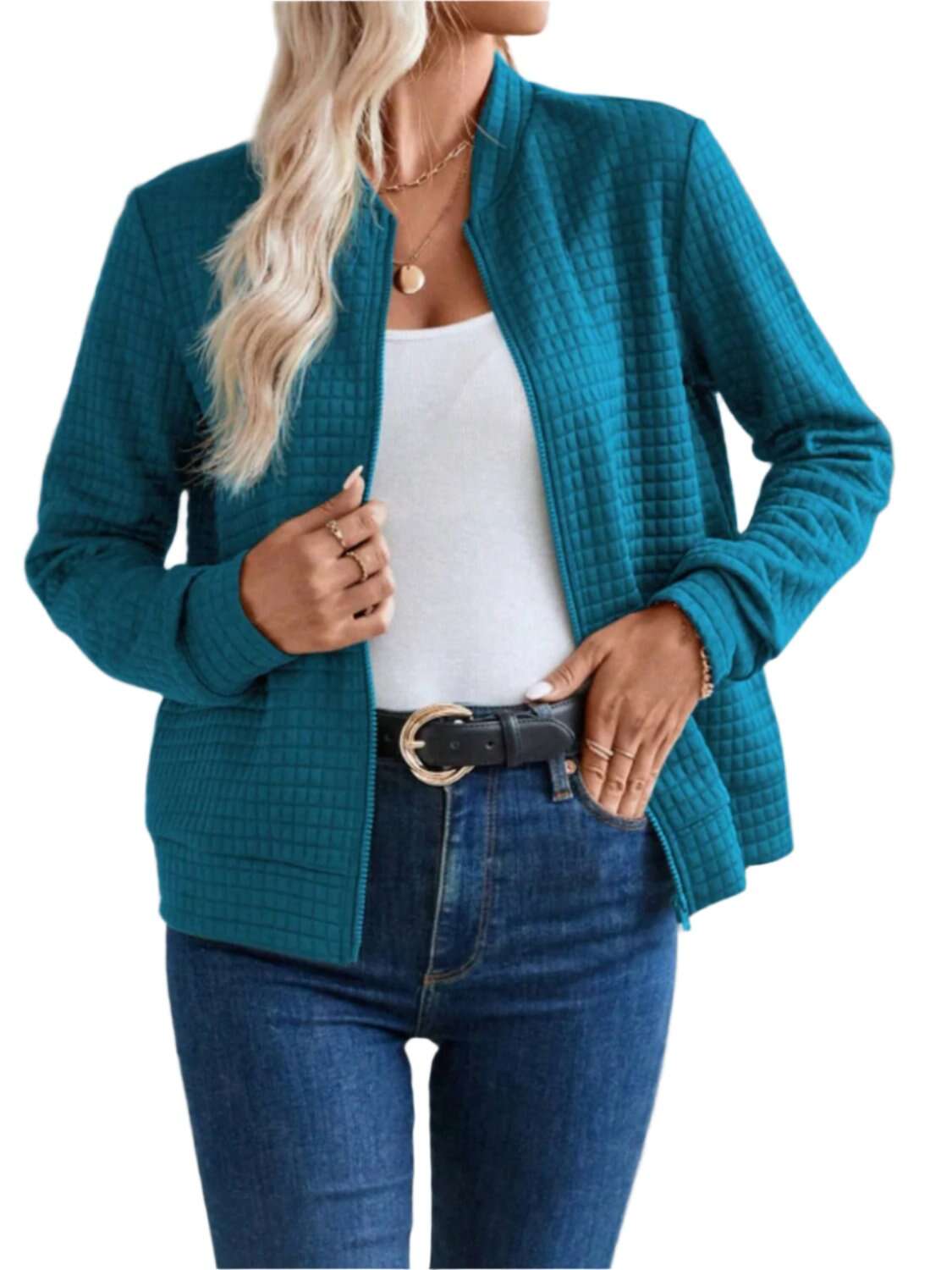 Women Zip Up Long Sleeve Jacket,Gift For Mother,Christmas Gift - MaribelaShop2