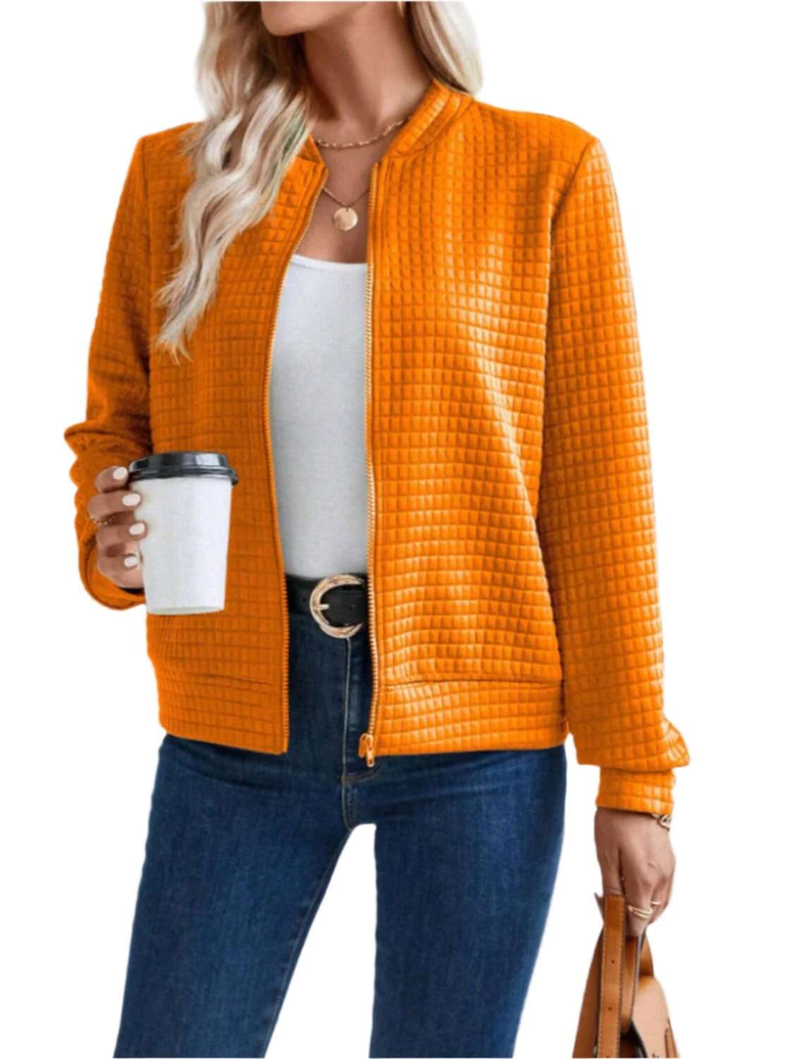 Women Zip Up Long Sleeve Jacket,Gift For Mother,Christmas Gift - MaribelaShop2