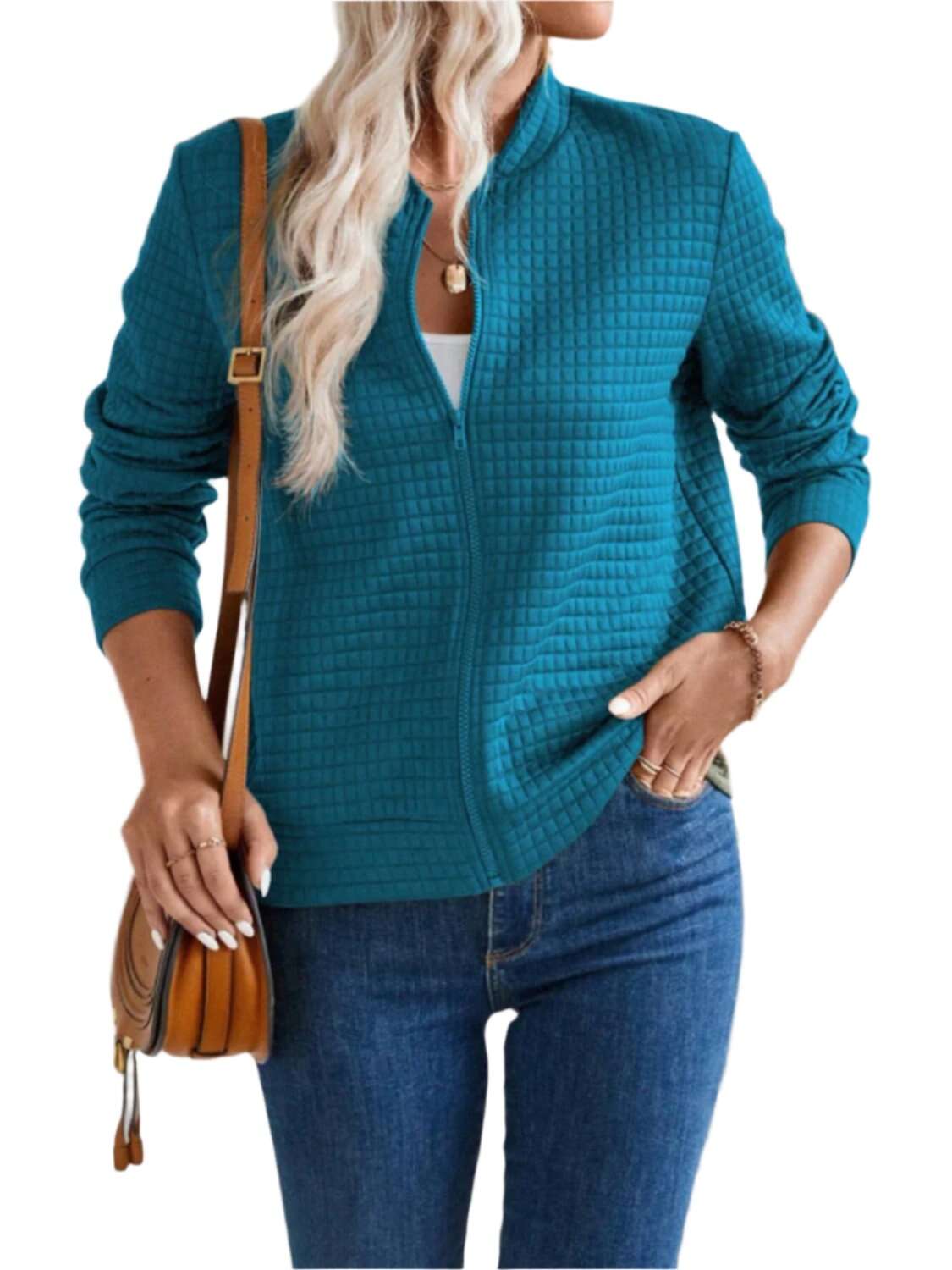 Women Zip Up Long Sleeve Jacket,Gift For Mother,Christmas Gift - MaribelaShop2