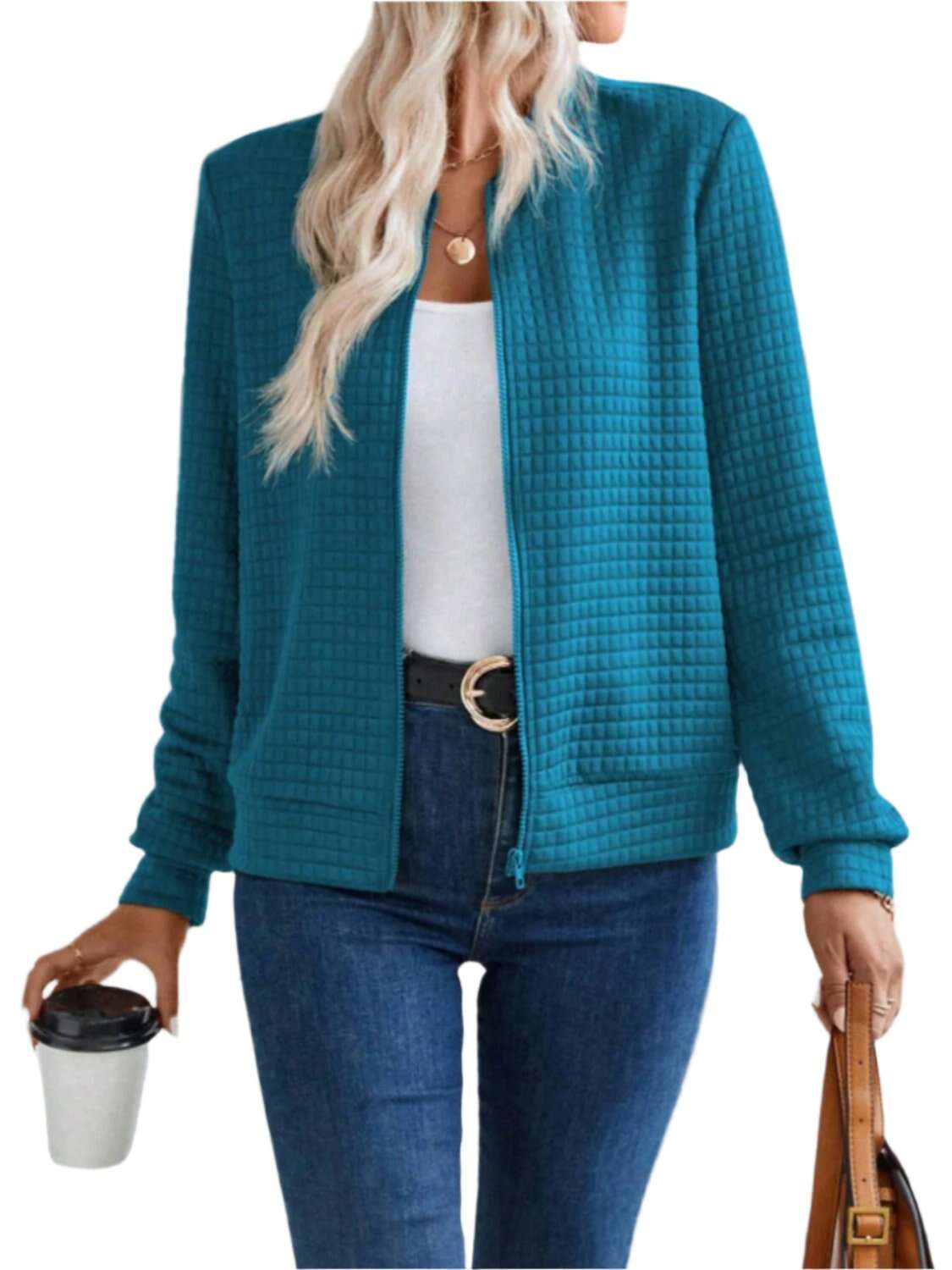 Women Zip Up Long Sleeve Jacket,Gift For Mother,Christmas Gift - MaribelaShop2