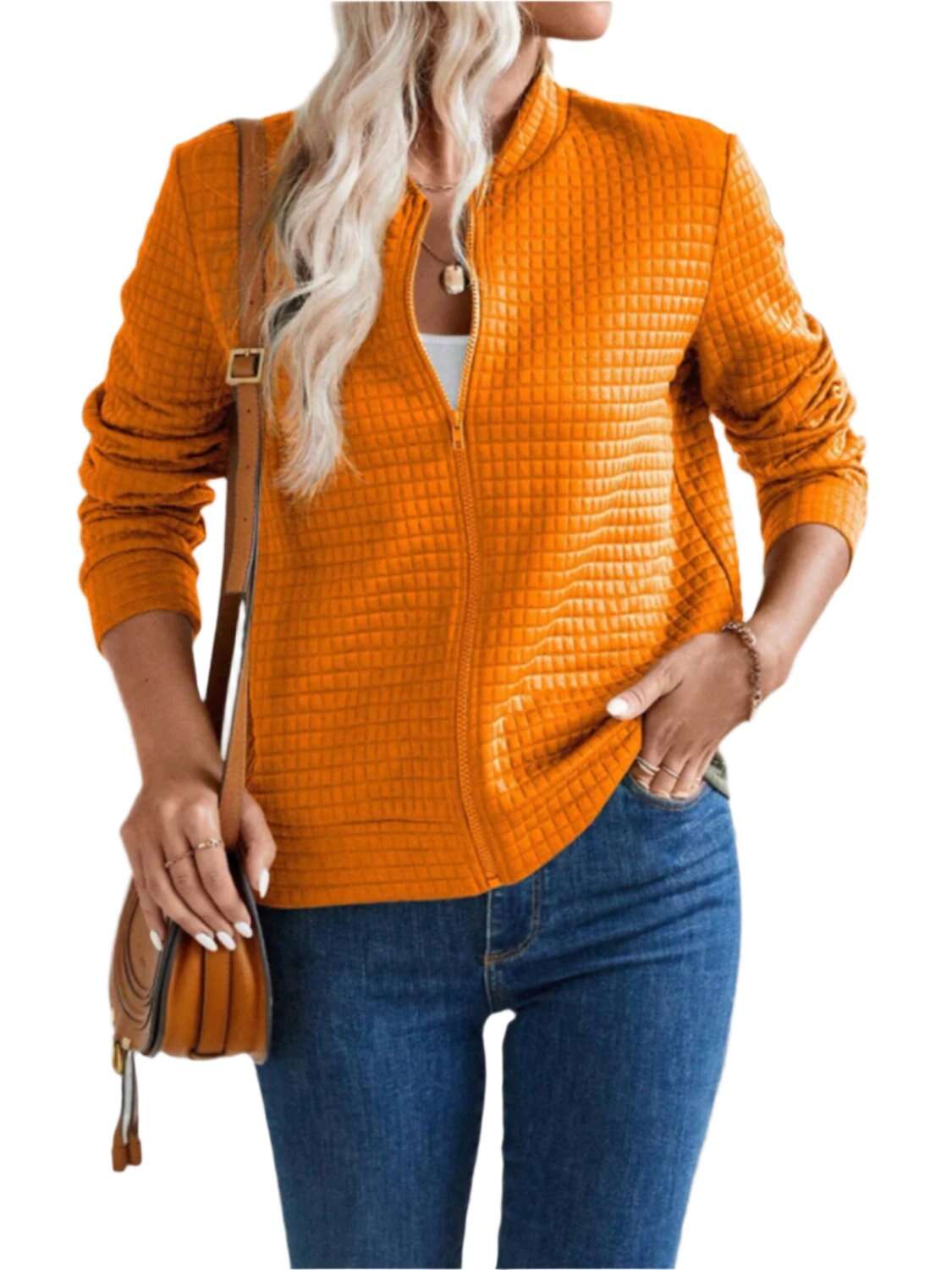 Women Zip Up Long Sleeve Jacket,Gift For Mother,Christmas Gift - MaribelaShop2