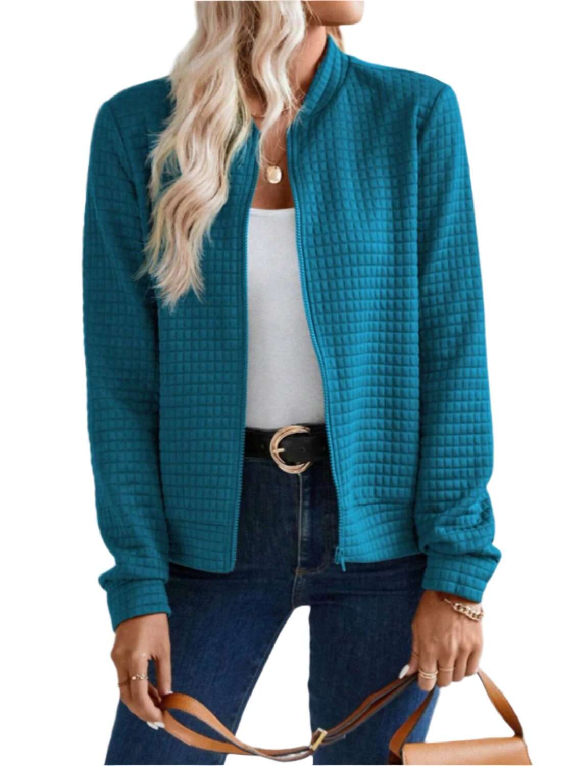 Women Zip Up Long Sleeve Jacket,Gift For Mother,Christmas Gift - MaribelaShop2