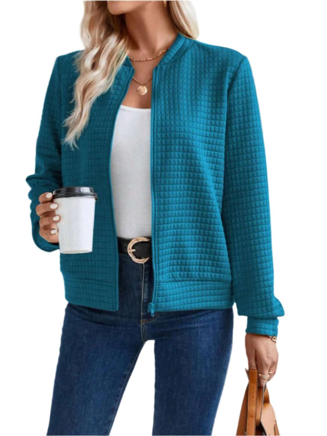 Women Zip Up Long Sleeve Jacket,Gift For Mother,Christmas Gift - MaribelaShop2