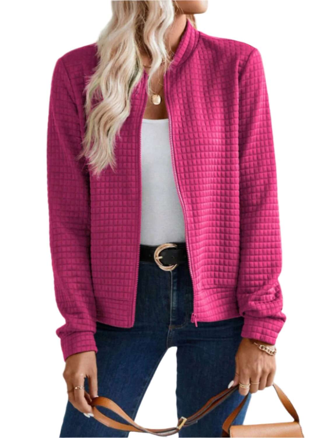 Women Zip Up Long Sleeve Jacket,Gift For Mother,Christmas Gift - MaribelaShop2