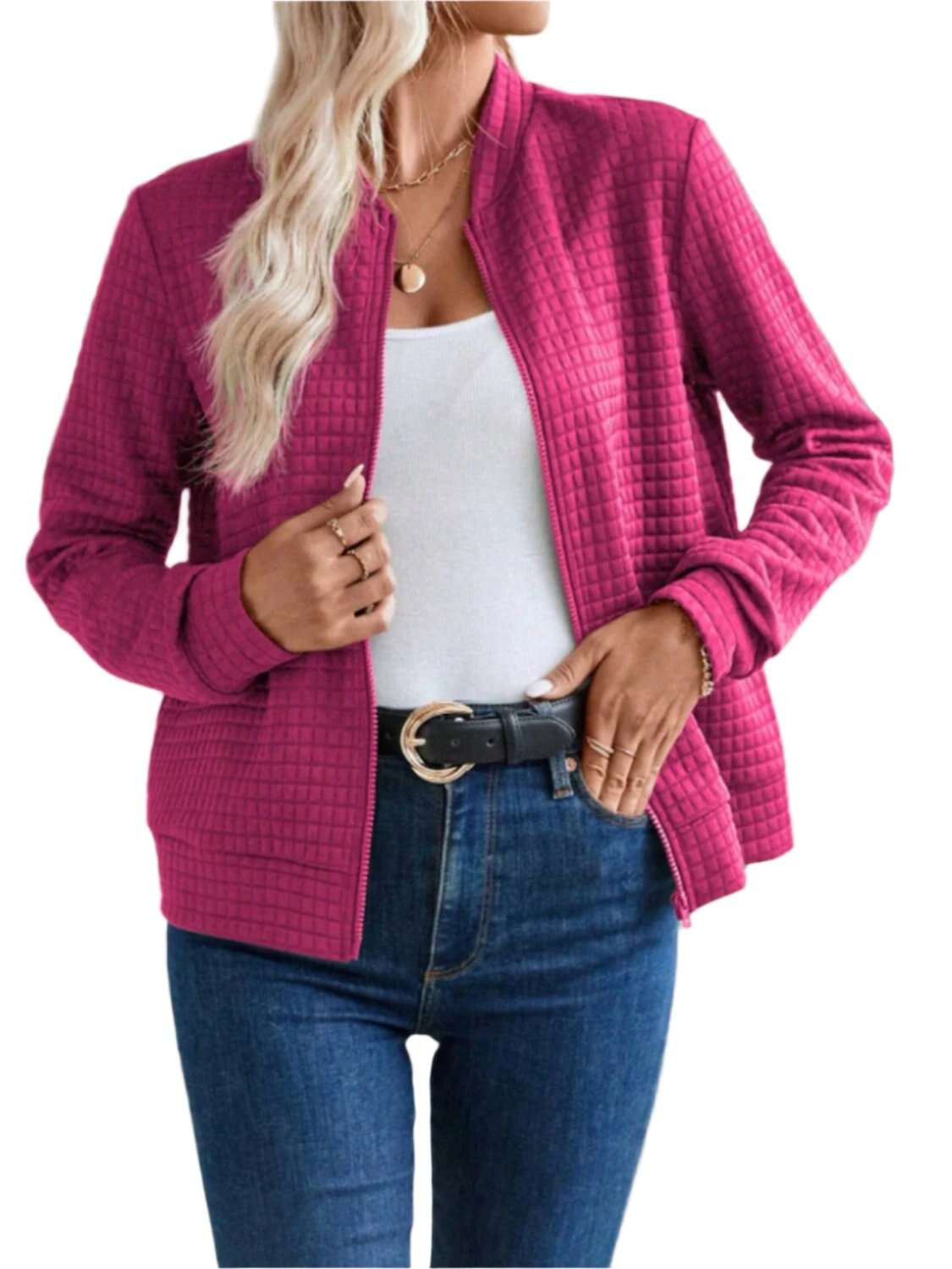 Women Zip Up Long Sleeve Jacket,Gift For Mother,Christmas Gift - MaribelaShop2