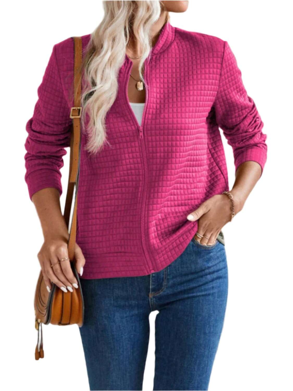 Women Zip Up Long Sleeve Jacket,Gift For Mother,Christmas Gift - MaribelaShop2