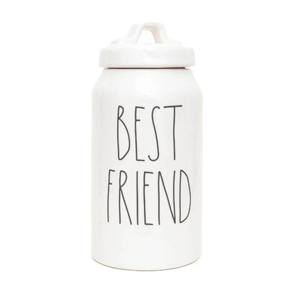 Magenta - Rae Dunn Artisan "BEST FRIEND" Skinny Pet Canister, Pet canister decoration - MaribelaShop2