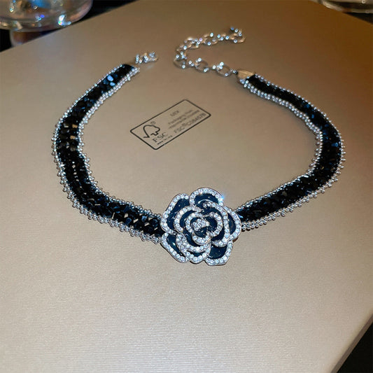 Alloy Crystal Rose Necklace - MaribelaShop2