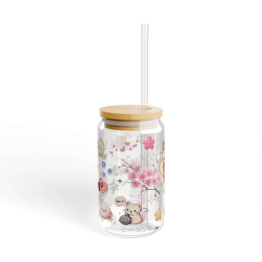16oz ‘ Cute Girl, Sipper Glass Can - MaribelaShop2