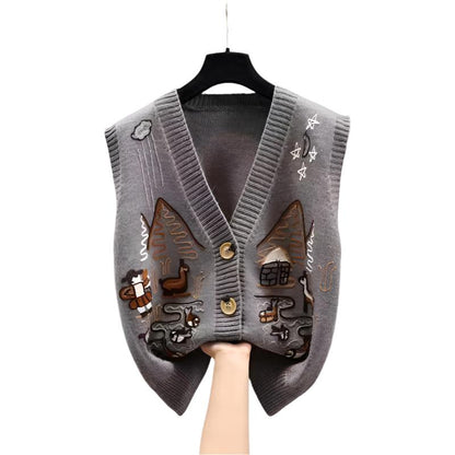 Loose Vest Outer Knitted Sweater For Women,Korean Style Outfit. - MaribelaShop2