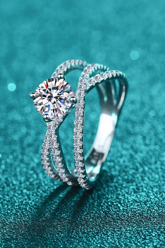 Women Ring 1 Carat Moissanite Crisscross Ring,Ring For Women, Ring For Women Engagement - MaribelaShop2