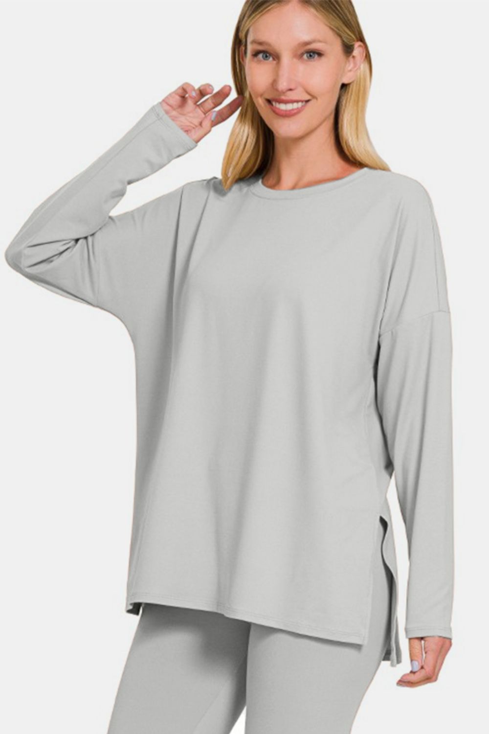 Zenana Full Size Brushed Microfiber Top and Leggings Lounge Set - MaribelaShop2