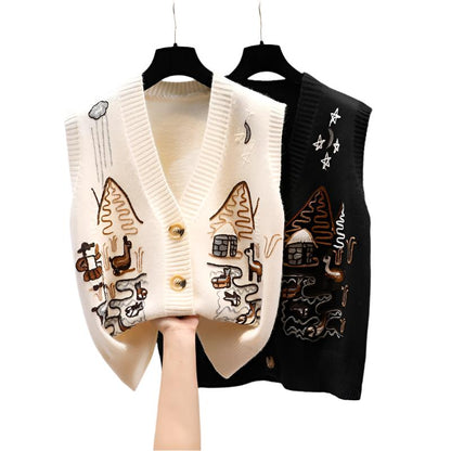 Loose Vest Outer Knitted Sweater For Women,Korean Style Outfit. - MaribelaShop2