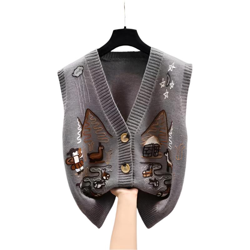 Loose Vest Outer Knitted Sweater For Women,Korean Style Outfit. - MaribelaShop2