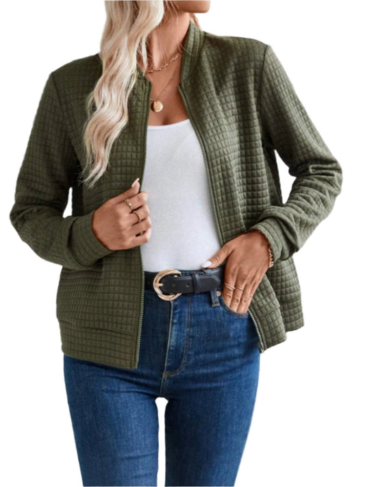 Women Zip Up Long Sleeve Jacket,Gift For Mother,Christmas Gift - MaribelaShop2