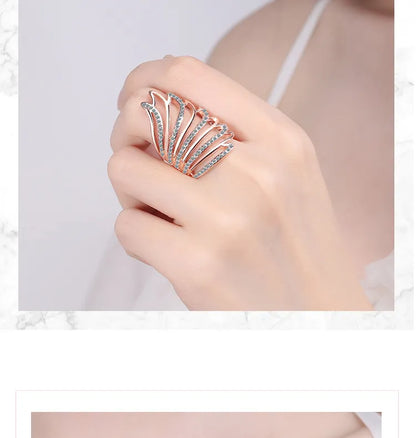Fashion Diamond Angel Wings Ring - MaribelaShop2