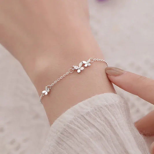Silver Diamond Butterfly Bracelet Fashion Accessory/ FREE SHIPPING - MaribelaShop2