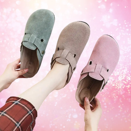 Baotou Women Closed Toe Cork Slippers,Comfort Women Shoes - MaribelaShop2