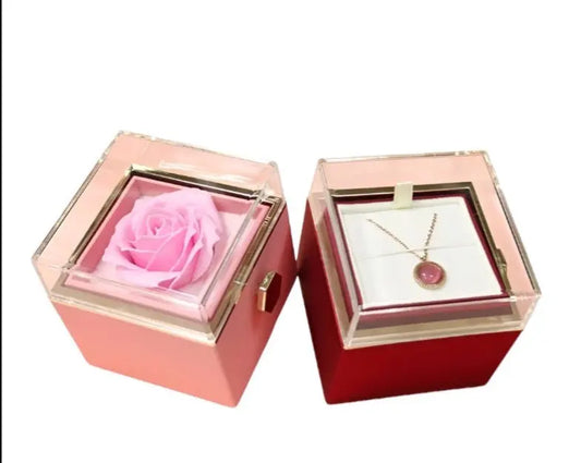 Rotating Soap Flower Rose Gift Box Creative Rotating Rose Jewelry Packaging Box Valentine's Day Gift For Women - MaribelaShop2