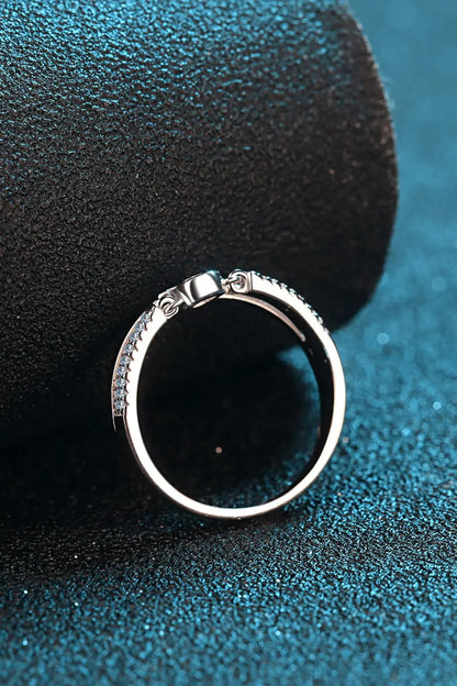 Women Ring Moissanite Cutout Rhodium-Plated Ring,925 Sterling Silver - MaribelaShop2