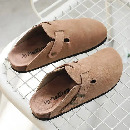 Baotou Women Closed Toe Cork Slippers,Comfort Women Shoes - MaribelaShop2