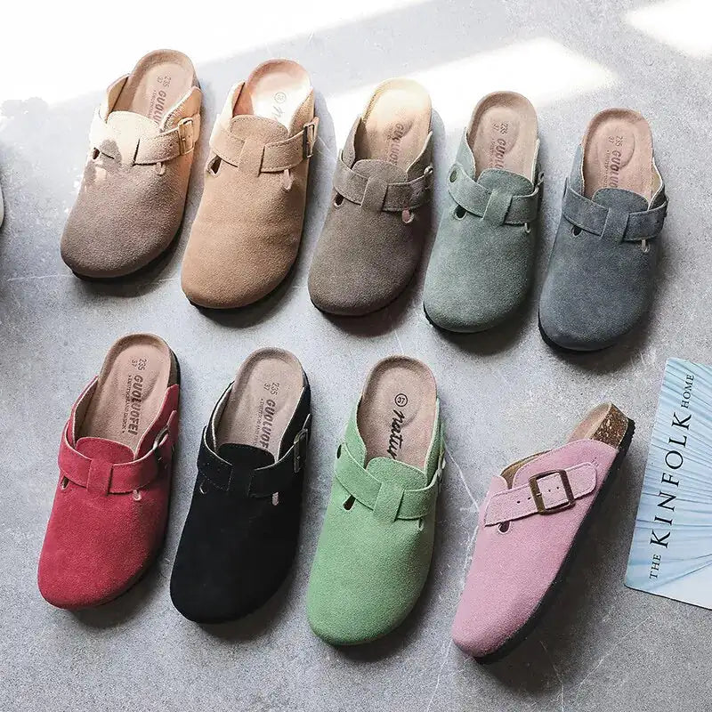 Baotou Women Closed Toe Cork Slippers,Comfort Women Shoes - MaribelaShop2