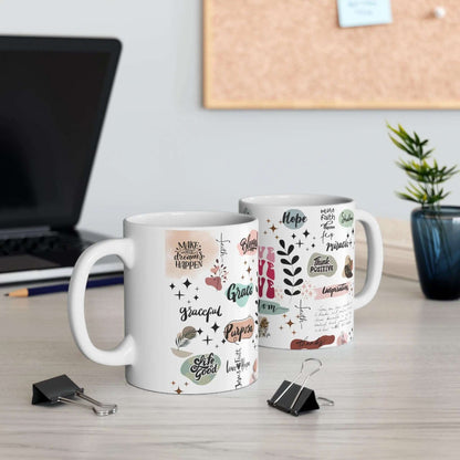 Custom, Daily Reminder Mug for Coffee, Warm mug, Gift, Ceramic Coffee Cups, 11 Oz - MaribelaShop2