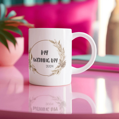Custom mug Wedding Day Design ,Gift for Mom, Personalized Mug Perfect Gift For Friends ,15oz - MaribelaShop2