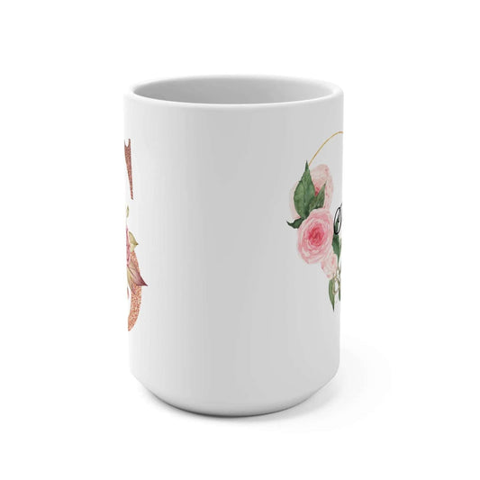Custom Name mug Coffee , Name & Flowers Design,Gift for Mom, Personalized Mug Perfect Gift,15oz - MaribelaShop2