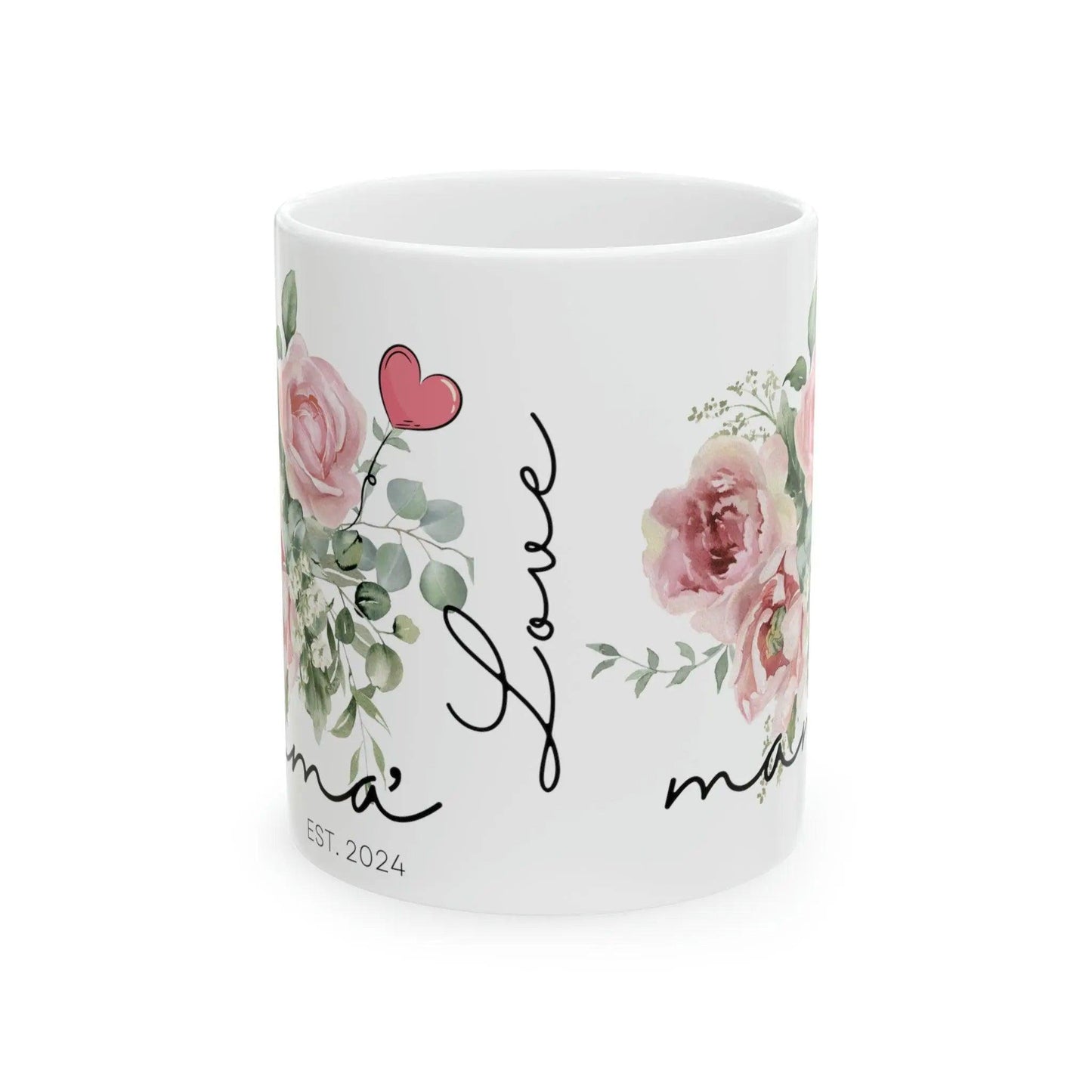 Customized,Mug, Mom Gift, Sister Gift ,Floral Ceramic Coffee Mug, 11oz. - MaribelaShop2