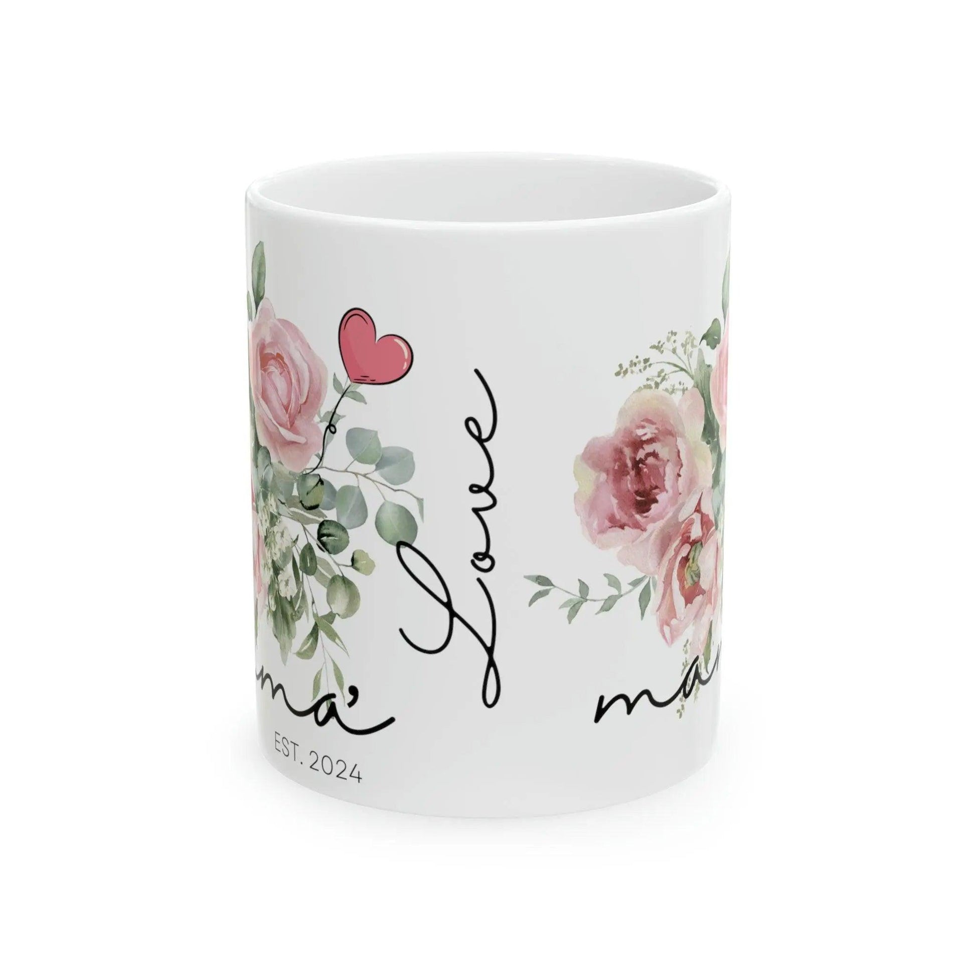 Customized,Mug, Mom Gift, Sister Gift ,Floral Ceramic Coffee Mug, 11oz. - MaribelaShop2