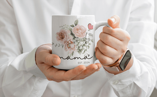 Customized,Mug, Mom Gift, Sister Gift ,Floral Ceramic Coffee Mug, 11oz. - MaribelaShop2