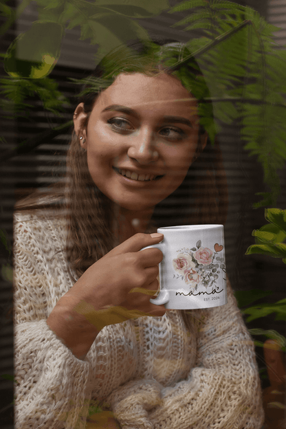 Customized,Mug, Mom Gift, Sister Gift ,Floral Ceramic Coffee Mug, 11oz. - MaribelaShop2