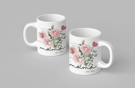 Customized,Mug, Mom Gift, Sister Gift ,Floral Ceramic Coffee Mug, 11oz. - MaribelaShop2