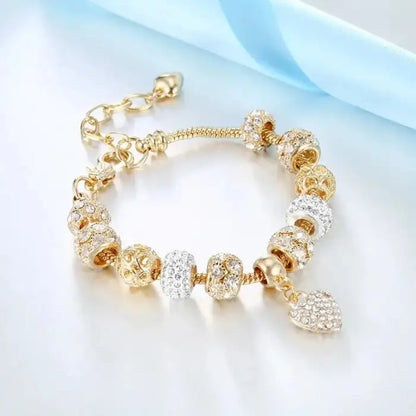 Cute Cubic Charm Gold Heart Bracelet for Women Maribelashop2