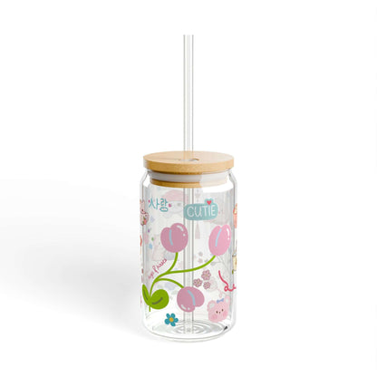 Cute Korean design 16oz, Sipper Glass Can - MaribelaShop2