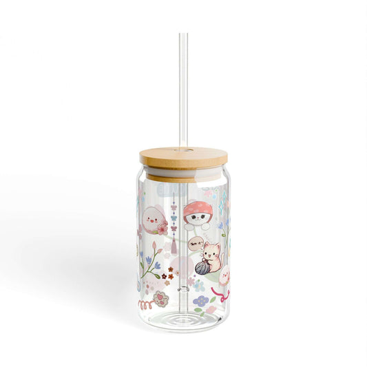 Cute Korean design 16oz, Sipper Glass Can - MaribelaShop2