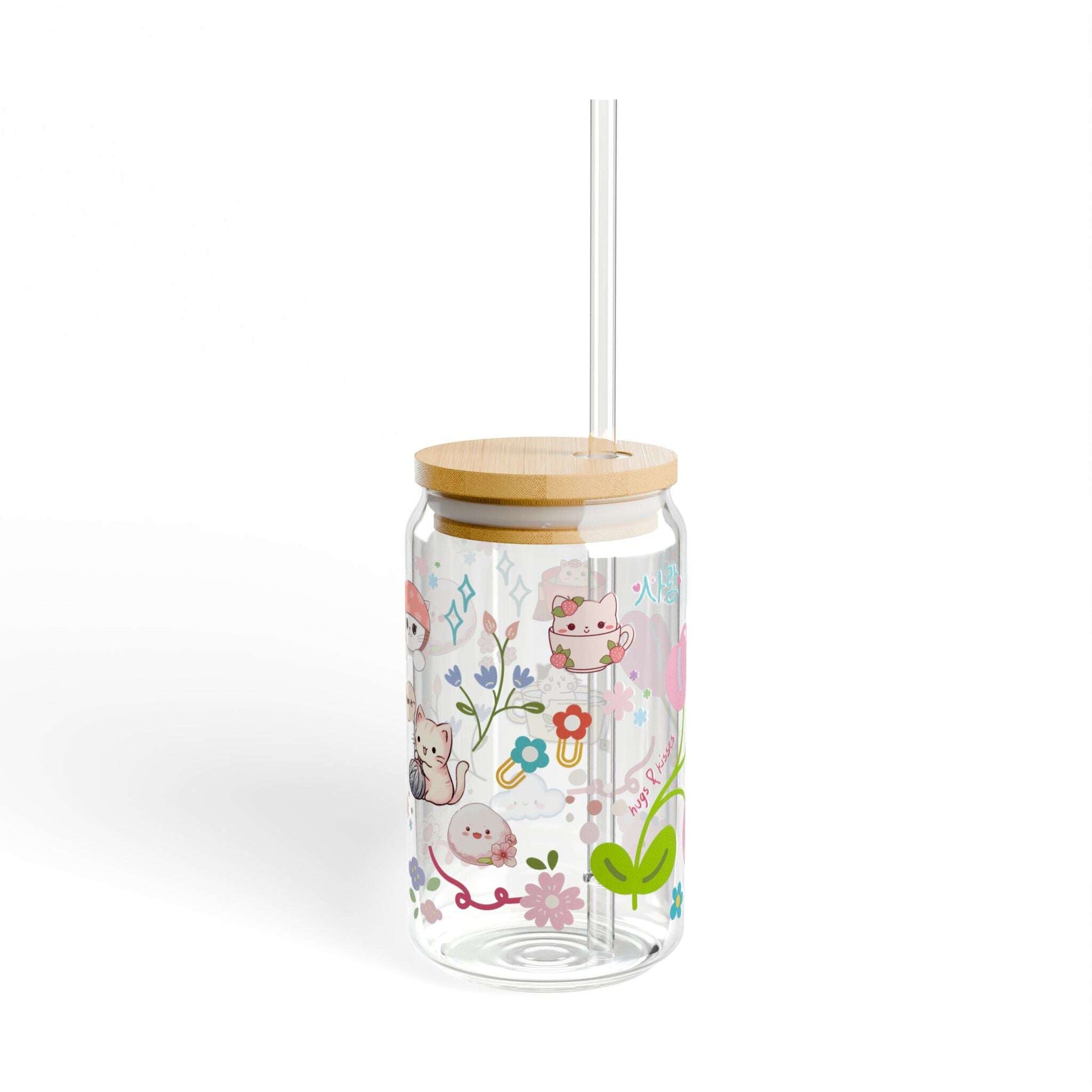 Cute Korean design 16oz, Sipper Glass Can - MaribelaShop2