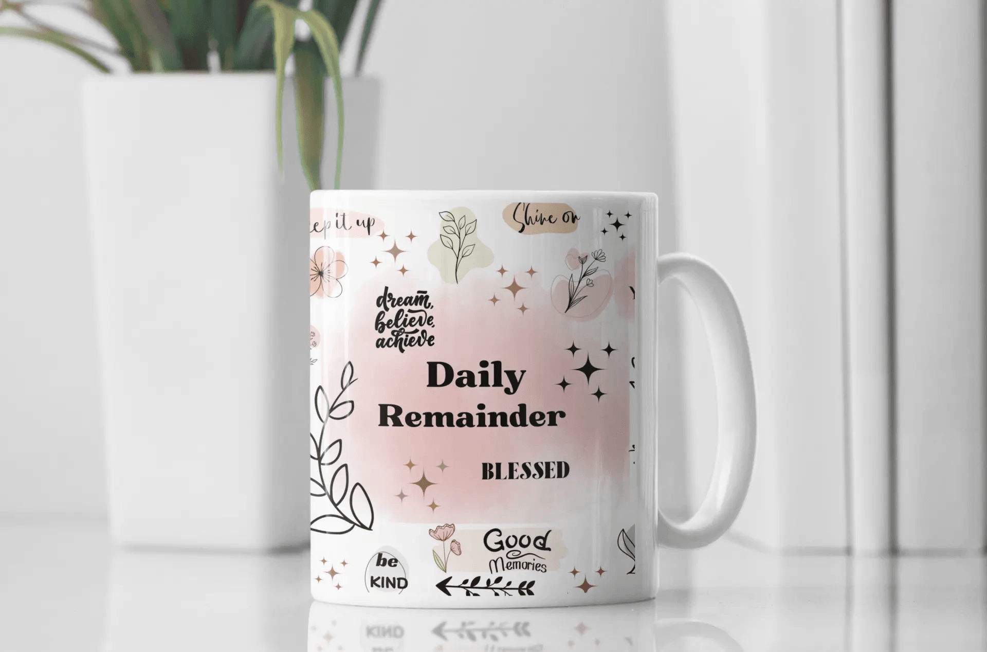 Daily Reminder Mug, Affirmation mug, Self Love Mug, Positive Vibes Mug,Inspirational Saying Ceramic Mug, 11oz - MaribelaShop2