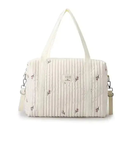 Embroidered Korean Style Large Capacity Diaper Bag – Portable Baby Stroller Organizer with Embroidered Bear Design - MaribelaShop2