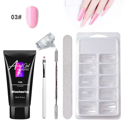Painless Extension Gel Nail Art Without Paper Holder Quick Model Painless Crystal Gel Set - MaribelaShop2
