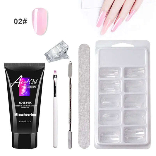 Painless Extension Gel Nail Art Without Paper Holder Quick Model Painless Crystal Gel Set - MaribelaShop2