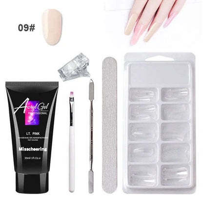 Painless Extension Gel Nail Art Without Paper Holder Quick Model Painless Crystal Gel Set - MaribelaShop2