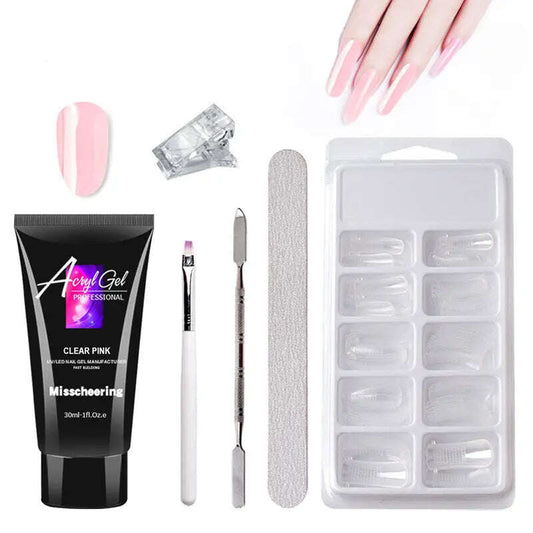 Painless Extension Gel Nail Art Without Paper Holder Quick Model Painless Crystal Gel Set - MaribelaShop2