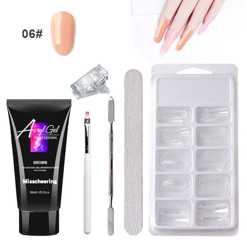 Painless Extension Gel Nail Art Without Paper Holder Quick Model Painless Crystal Gel Set - MaribelaShop2