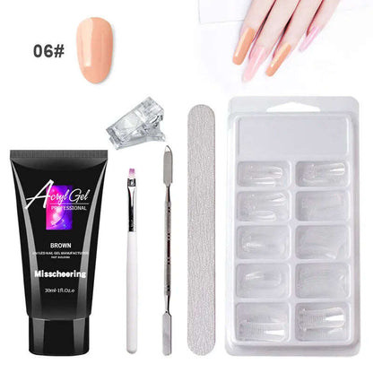 Painless Extension Gel Nail Art Without Paper Holder Quick Model Painless Crystal Gel Set - MaribelaShop2