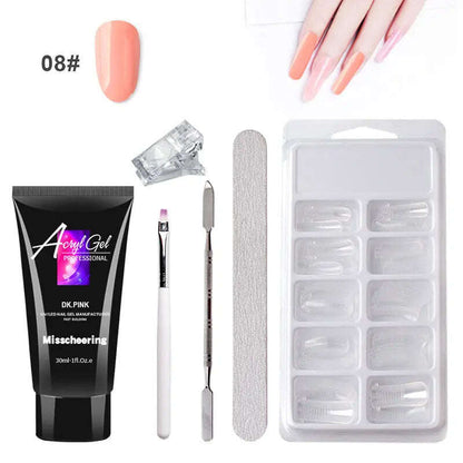 Painless Extension Gel Nail Art Without Paper Holder Quick Model Painless Crystal Gel Set - MaribelaShop2