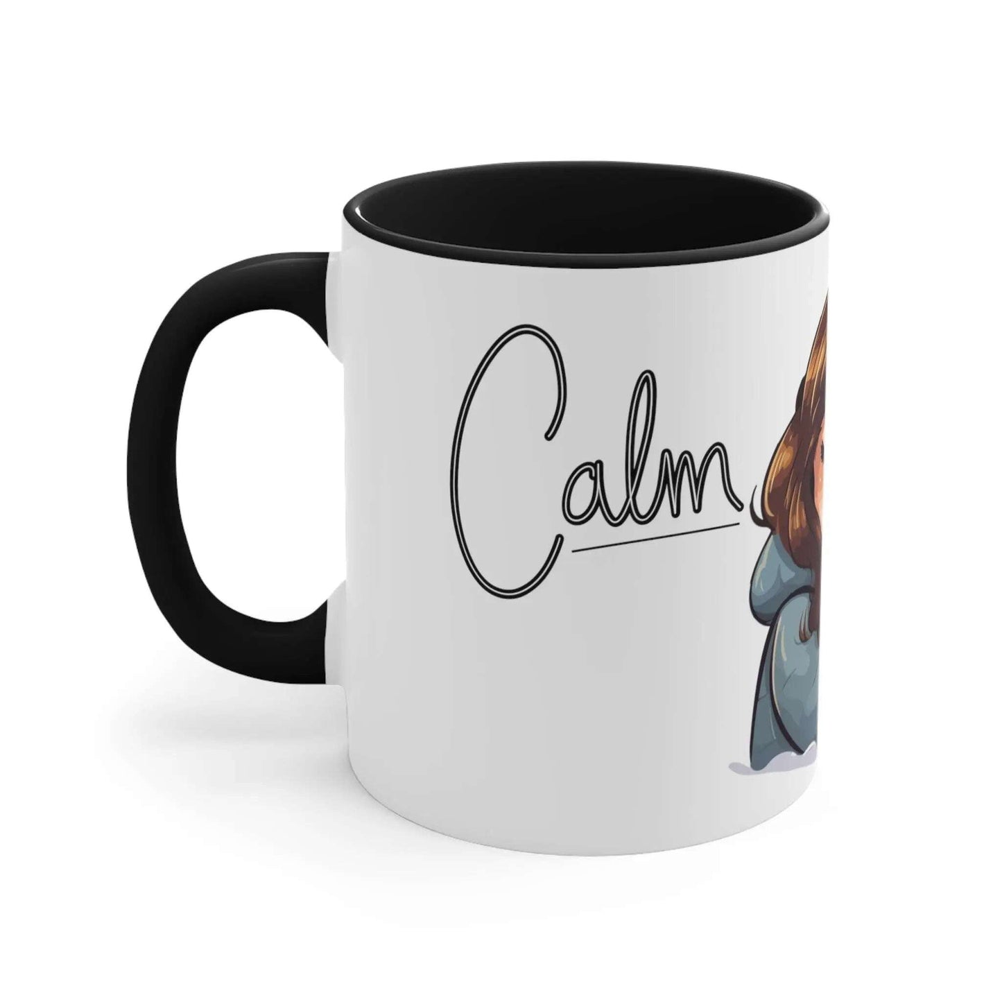 Personalized, Girl & Cat Decoration, Gift for mom, Coffee mug,Ceramic Mug 11 Oz(N) - MaribelaShop2