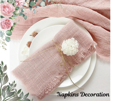 Pink Gauze Cotton Napkin,Table Decorative,Party Cloth Napkin, - MaribelaShop2